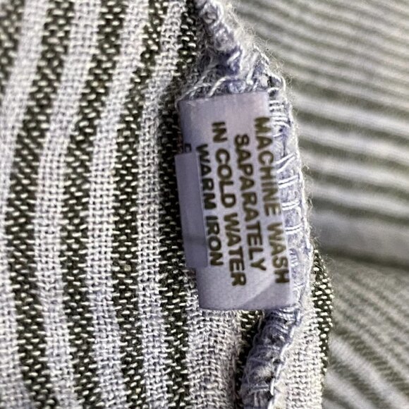 Fair Trade Boho Striped Cotton Cropped Wrap Top with Tie Waist Purple Striped - Picture 13 of 14